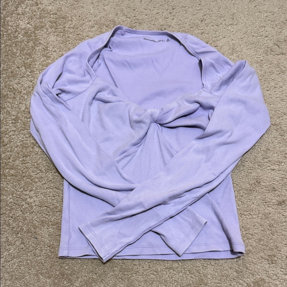Abercrombie Lavender Long Sleeve ribbed Women's Top